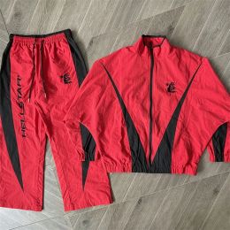 2024SS Coats surdimensionnés hommes Femmes 1 Qualité Broidered Red Track Vestes
