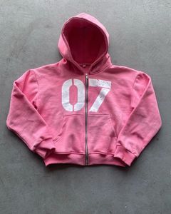 2024ss rosa grunge sudadera de gran tamaño con capucha sudadera con capucha imprimiendo sudaderas para mujeres góticas y2k tops harajuku streetwear ropa