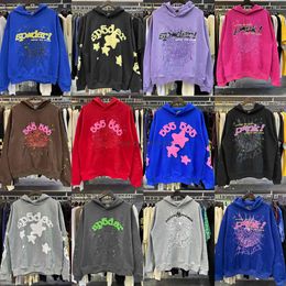 2024SS SP5der Young Thug 555555 hommes Femmes Sweat à sweat High Quality Print Spider Web Graphic Pinkshhirts Y2K Pullovers S-XL