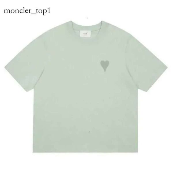 2024ss Printemps Amis Créateurs de mode Paris Shirit Haute Qualité Classique Coeur Couleur Unie Big Love Col Rond Coeur T-shirt à manches courtes pour hommes et femmes 8968