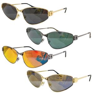 2024ss Lente Nieuwe Designer Zonnebril BB0335S Dames Cat Eye Zonnebril Metalen Frame 100% UV-beschermende Lens Mode Retro Dames Metalen Aviator Bril topkwaliteit