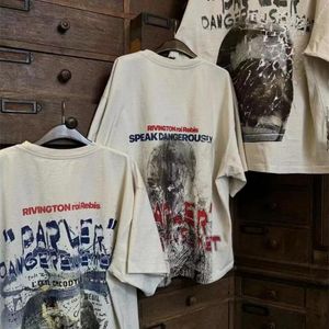 2024SS T-shirt lavé Hommes Femmes 1: 1 T-strewear unisexe T-shirt Vintage Summer Style Tops T-shirt