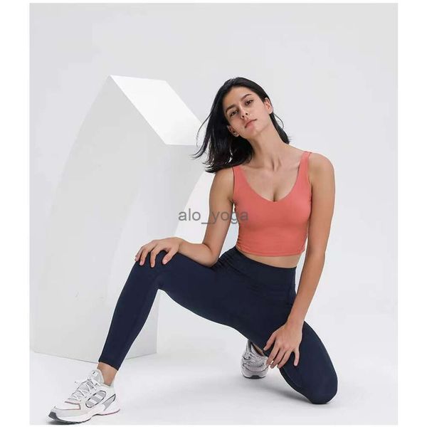 2024SS Align Tanks lulu sac à dos Tenues de yoga d'été Vêtements d'entraînement lulu Soutien-gorge de sport Sous-vêtements pour femmes Beau dos Haut de course Style Fitness Soutien-gorge Gilet