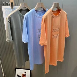 2024 Zomer 3D Reliëf T-shirt Mannen Vrouwen Katoenen T-shirt Brief Hoge Kwaliteit Korte Mouw Ronde Hals Casual Korte mouw