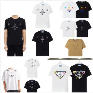 2024Summer Mens Designer Pra Shirt Homme décontracté Pelles femmes avec lettres imprimées à manches courtes Top Sell Men Loose Edition T-shirt Taille M-xxxl Military