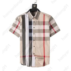 2024top Luxurys Desingershigh Qualité Hommes Robe Chemises Robe Business Casual Chemise À Manches Stripe Slim Masculin Social Mode Plaid M-3XL # 02 362