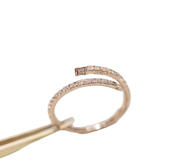 2024v Gold Luxury Quality Charm Punk Punk Min Nail Nail Ring avec diamant en deux couleurs plaqué pour les femmes de fiançailles bijoux Gift AVEC BOX TIMP PS4951 Q2
