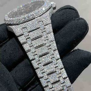 2024Montre-bracelet 2024 Nouvelle version ston Skeleton Watch PASS TT Diamants pour hommes Qualité supérieure Mouvement mécanique ETA Luxe Iced Out Sapphire brillant2NL5