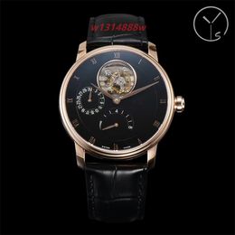 2024ys Factory Men's Watch V3 Amélioré Cal.25 Tourbillon Mouvement Diamètre 41 mm Doublé à double face saphir STRAPE DE COURT