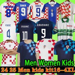 2025 Croacia Modric Soccer Jerseys National Mandzukic Perisic Kalinic 2024 Euro Cup Croatie Football Shirt Kovacic Rakitic Kramaric Men Kids Kit Kit Uniforms 4xl
