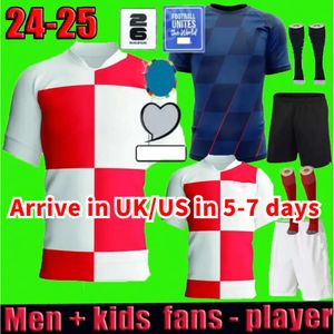 2025 Croacia Modric Soccer Jerseys National Mandzukic Perisic Kalinic 2024 Euro Cup Football Shirt Kovacic Rakitic Kramaric Men Kids Kit Kit