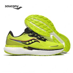 2025 Diseñador Saucony Triumph 19 zapatillas para hombres Running Blanco Blanco verde Blanco liviano Absorción Hombres transpirables Trainadores Sports Sports Sports