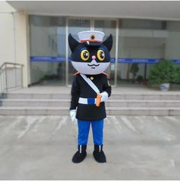 2025 Factory direct sale black cat policeman mascot costume Cartoon Animal adult Fancy Dress Cartoon Suit