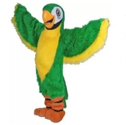 2025 Nuevo adulto Green Parrot Adultos Mascot Disfraz de diversión Traje de cumpleaños