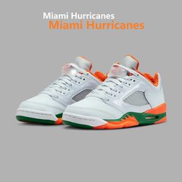 5s Low Miami Hurricanes 5 nuevos hombres amarillos zapatillas de zapatillas