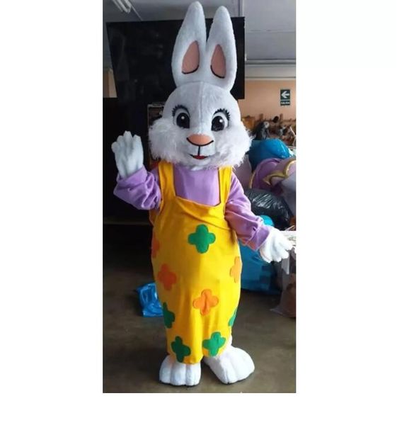 Robe jaune de spectacle, Costumes de mascotte de lapin, robe de soirée fantaisie de noël, tenue de personnage de dessin animé, taille adulte, 2025