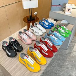 America Cup-sneakers luxe platformsneakers zacht rubber Lichtgewicht en ademende duurzame zomersneakers Designer Koeienhuidschoenen veterschoenen casual schoenen