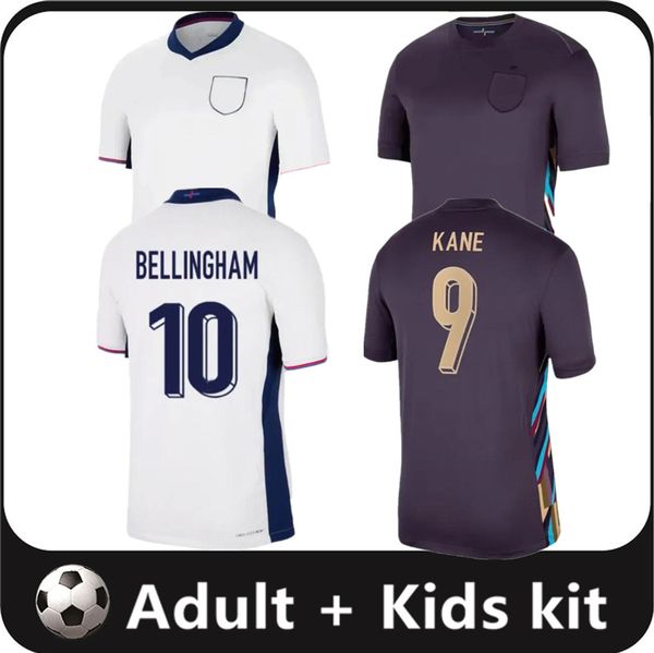 2025 Soccer Jerseys Coupe d'Europe Sancho Rashford 2024 Engand Kane String Greaish National Team Football Kit 24 25 ans Shirts Blanc Blue Men Kid Kit