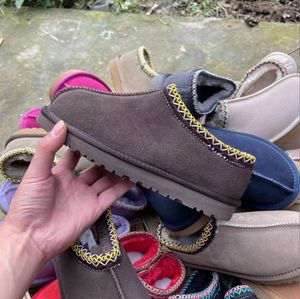 2025 Tasman slippers tazz mosterd zaad kistanje bont schuifdieren schapenvacht klassieke ultra mini platform laars winter vrouwen mannen slip-on schoenen suède bovenste wol herfst