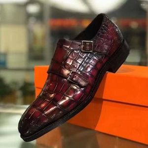 Yingshangb – chaussures habillées pour hommes, en cuir de Crocodile formel, couleur brosse, arrivée, 2025