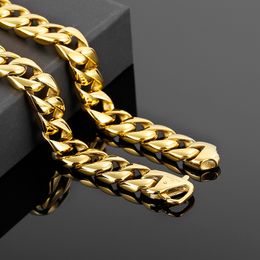 203g gewicht Gouden RVS Cubaanse Curb Chain Link Ketting 15mm 24 inch Grote Mens Geschenken Verjaardagen Geschenken.Vader Geschenken