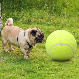 205 cm chien jouet balle de Tennis jouets d'entraînement gonflable surdimensionné géant en caoutchouc balles à mâcher pour les grands chiots amusant 240108