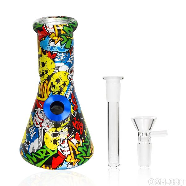 205mm tuyau d'eau Mini Pot de fumée aquarelle acrylique 18MM pompe en verre populaire tabac narguilé Bongs accessoire de fumer