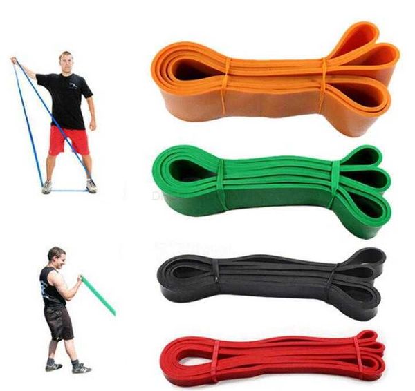 208cm entraînement de puissance musculaire bandes de résistance gym fitness exercices d'entraînement bande élastique nature en caoutchouc sangle de traction équipement domestique 5pcs / set Alkingline