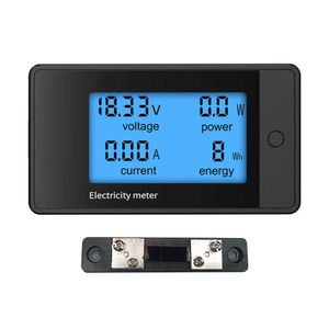 20A/50A/100A/200A Digital Meter DC 8-100V LCD Voltmeter Ammeter 4 in 1 Voltage Current Power Energy Detector W/ Shunt