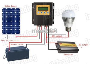 Freeshipping 20A MPPT Solar Charge Controller Solar Regulator 15-30% MEER POWER 12V / 24V voor Solar Cel Panel-systeem