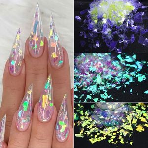 20 Bag/Set Gold Silver Holographic Nail Glitter Sequins Mermaid Onregelmatige Flake Slice Manicure Decoraties voor nagellaksalon 240220