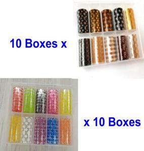 20 dozen LOGO Merkontwerpen Nail Ar Folies GLITZY Transfer Folie Sticker Stickers Decals Wrap Nail Tip Decoratie Lijm Craft Shin8524105