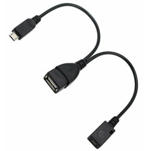 20cm 2 en 1 micro USB Host Power Y Splitter USB 2.0 Adaptateur de borne de port OTG Câble pour Fire TV 3 ou 2nd Gen Fire Stick