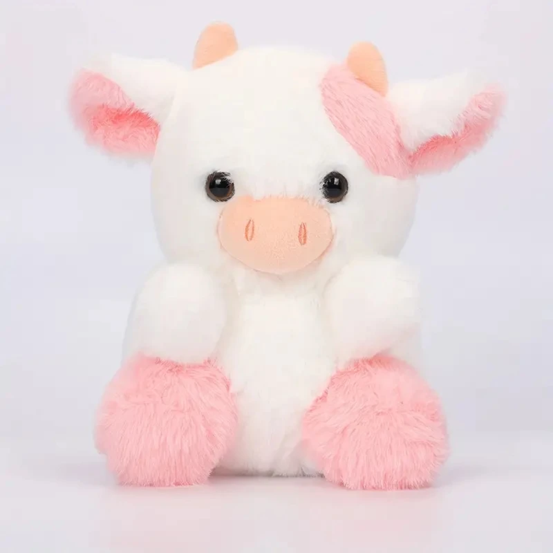 20 cm / 7,87 pouces Kawaii Strawberry Cow Soft Fluched Plushie Doll Animal Cow Plushie Doll for Kids Fans Collection