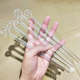 Tubo de quemador de aceite de 20 cm (7,9 pulgadas) de longitud Tubos de vidrio transparente Pyrex grueso para fumar Tubo de burbujeo Dot Nail Burning Jumbo Accesorios al por mayor