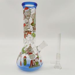 20CM 8 Pouces Heady Bong Bong En Verre Durable Bleu Pointe Et Fond Fête De Noël Thème Guêpe Narguilé Pipe À Eau Bang Bongs En Verre 14mm Tige Et Bol 2 En 1 Prêt À L'emploi