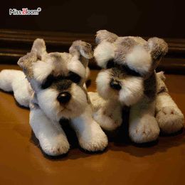 20Cm 8Inch Mignon Petit Schnauzer Chiot Real Life Cuddle Simulation Chien En Peluche Enfants Poupée Pour ldren Photo prop Cadeau D'anniversaire J220729