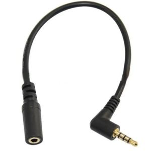 20 cm 90 graden rechthoek 4-polig TRRS 3,5 mm AUX audiokabel extender adapter m/f 3,5 mm voor pc of mic-earphone