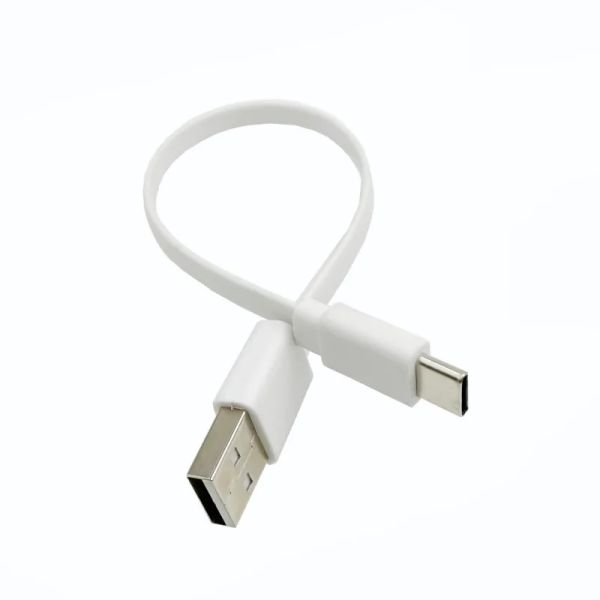 Câble 20 cm USB Type C Micro USB Câble court métrage court pour Samsung Xiaomi Huawei Android Téléphone Adaptateur de cordon plat blanc