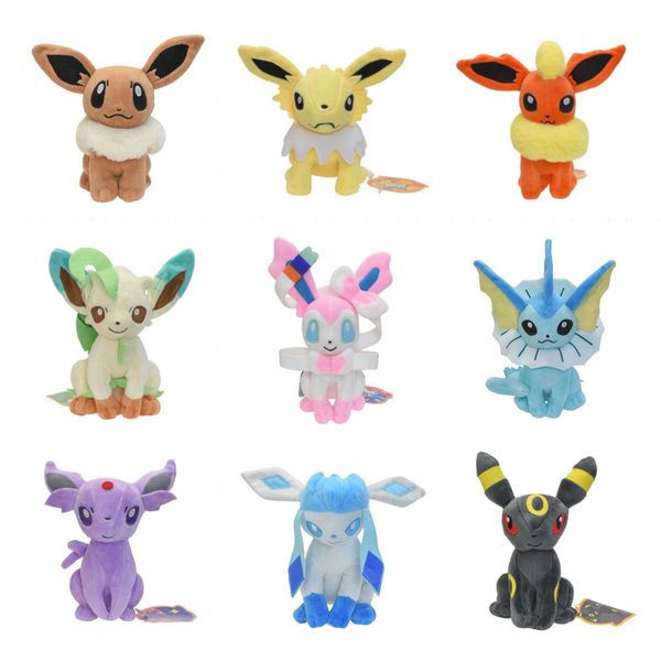 20cm poupées en peluche mignonnes figurines cadeaux en peluche 9 assis Style évolution animale famille Anime poupée peluche pour les enfants