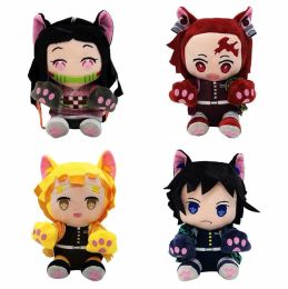 20 Cm Demon Slayer Knuffels Tomioka Giyuu Nezuko Tanjirou Figuur Gevulde Poppen Kinderen Kerstcadeaus