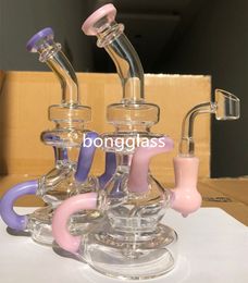 20 cm februari Bong Water Pijpen Hookahs Recycler Dab Rigs rookpijp sigarettenaccessoire met 14 mm banger