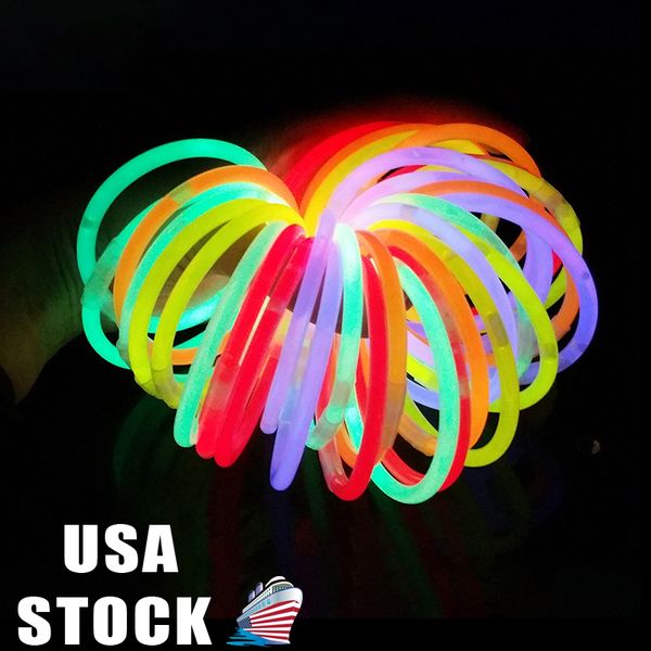 20 CM Glow Stick Pulsera multicolor Iluminación novedosa 1000 piezas por lote Pulseras Colores mezclados Favores de fiesta Suministros Iluminar juguetes Oemled
