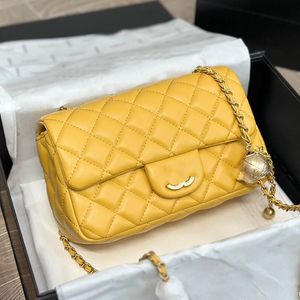 20 cm Bola dorada Mujeres Flap Crossbody Bag Matelasse Cuero acolchado acolchado Monedge Purso Gold Hardware Luxury Handbag Multi Pocket Sacoche