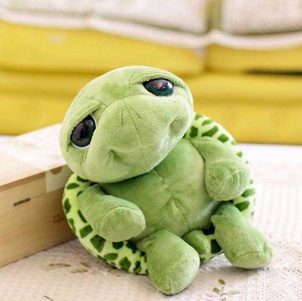 20 cm verde nuevos ojos grandes tortuga juguetes de peluche tortuga muñeca como regalo de Navidad de cumpleaños para niños