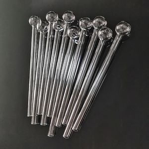 20cm de longueur Tuyaux de brûleur à mazout en verre transparent 25mm Grand bol Pyrex 7,9 pouces d'épaisseur Transparent Grands tubes à fumer pour les fumeurs Cadeau 200mm de long Pipe à fumer en gros