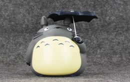 20 cm mi vecino Totoro con paraguas figura de PVC Miyazaki Hayao modelo coleccionable juguete alcancía T2001067611051