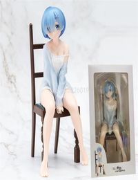 Pyjama Relax Rem, 20cm, figurine Re ZERO, commencer la vie dans un autre monde, Anime, chaise, jouets d'action, 2108051601556