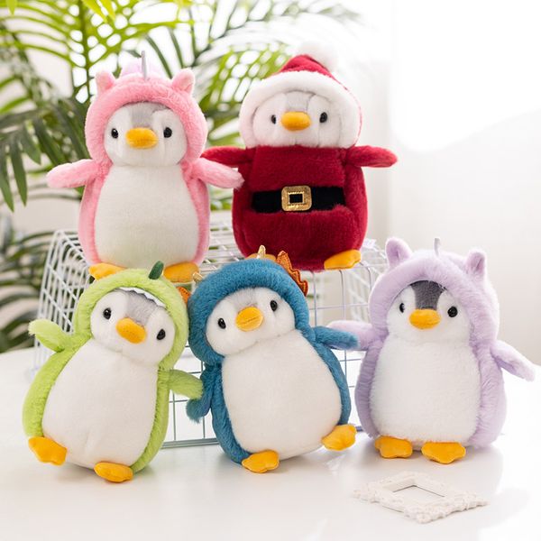 20 cm Doux Pingouin Tourner à Licorne Dinosaure Lapin Peluche Jouets Bébé Fille Cadeau D'anniversaire Fête Kawaii Pingouin En Peluche Doigt Poupée