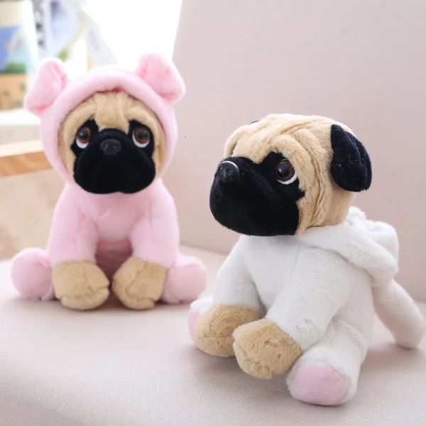 20CM peluche Simulation chiens en peluche Sharpei carlin belle chiot jouet pour animaux de compagnie en peluche jouet enfants enfants anniversaire cadeaux de noël 240105